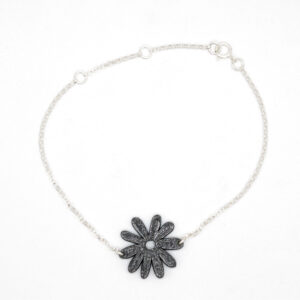 Pulsera Daisy Black – Plata de Ley