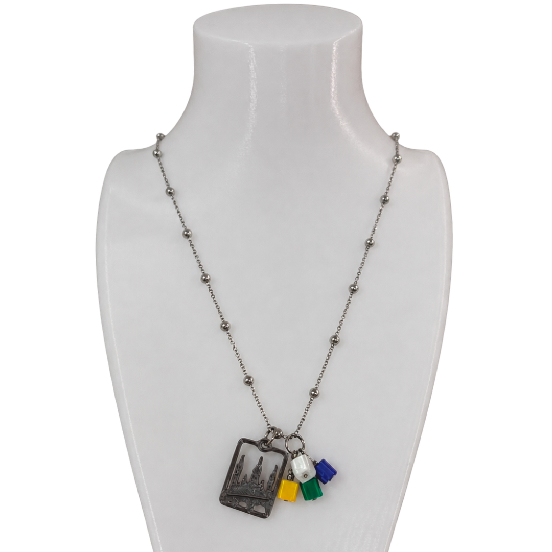 COLGANTE AMULETO DEL PILAR-BOLITAS-PLATA