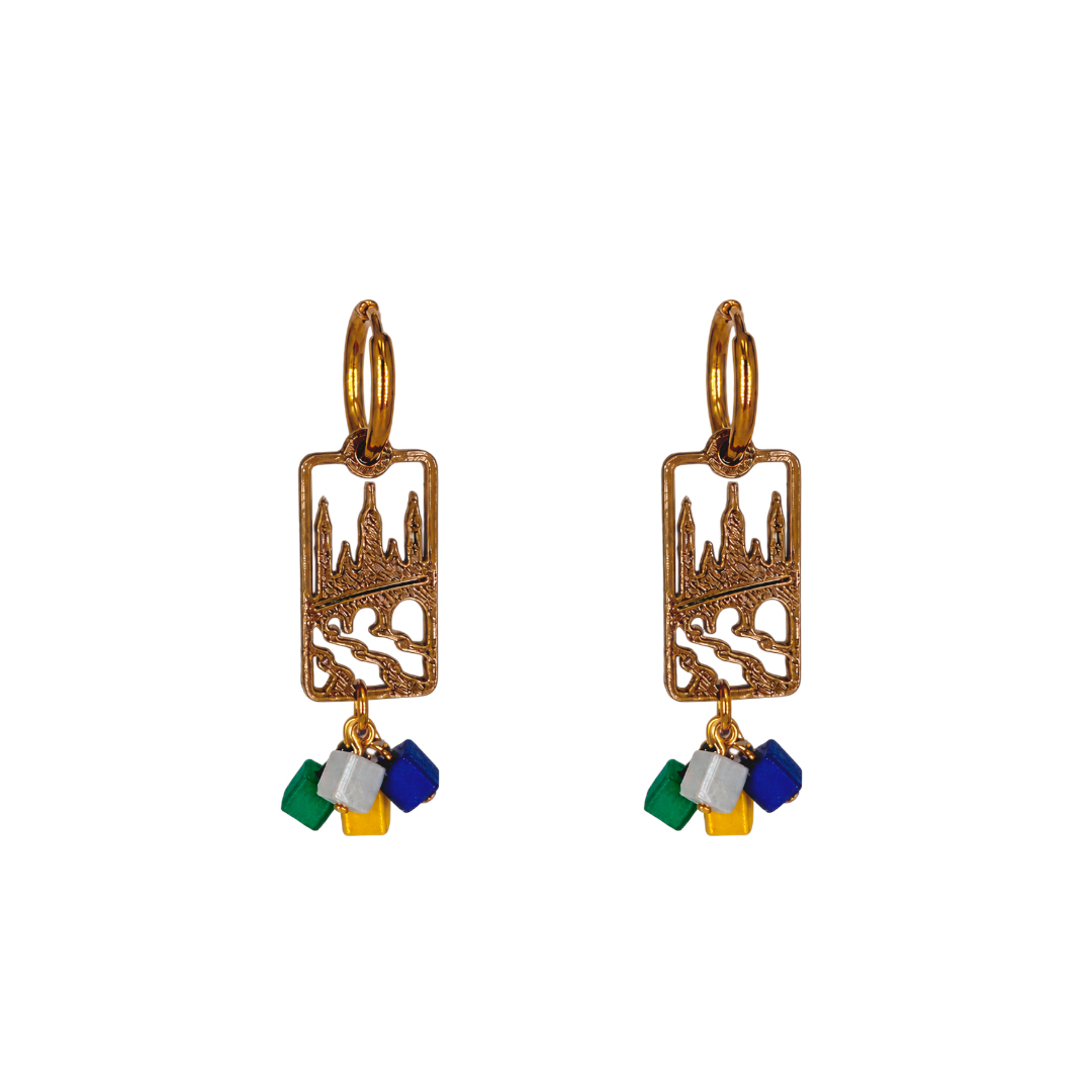 PENDIENTES MEDALLA DEL PILAR-BRONCE